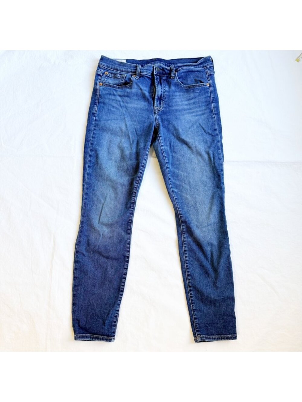 Gap True Skinny Mid Rise Jeans 31/12R Dark Indigo Stretch Denim Womens Slim Fit